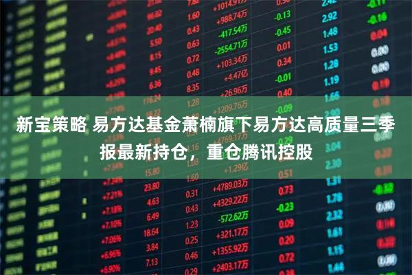新宝策略 易方达基金萧楠旗下易方达高质量三季报最新持仓，重仓腾讯控股